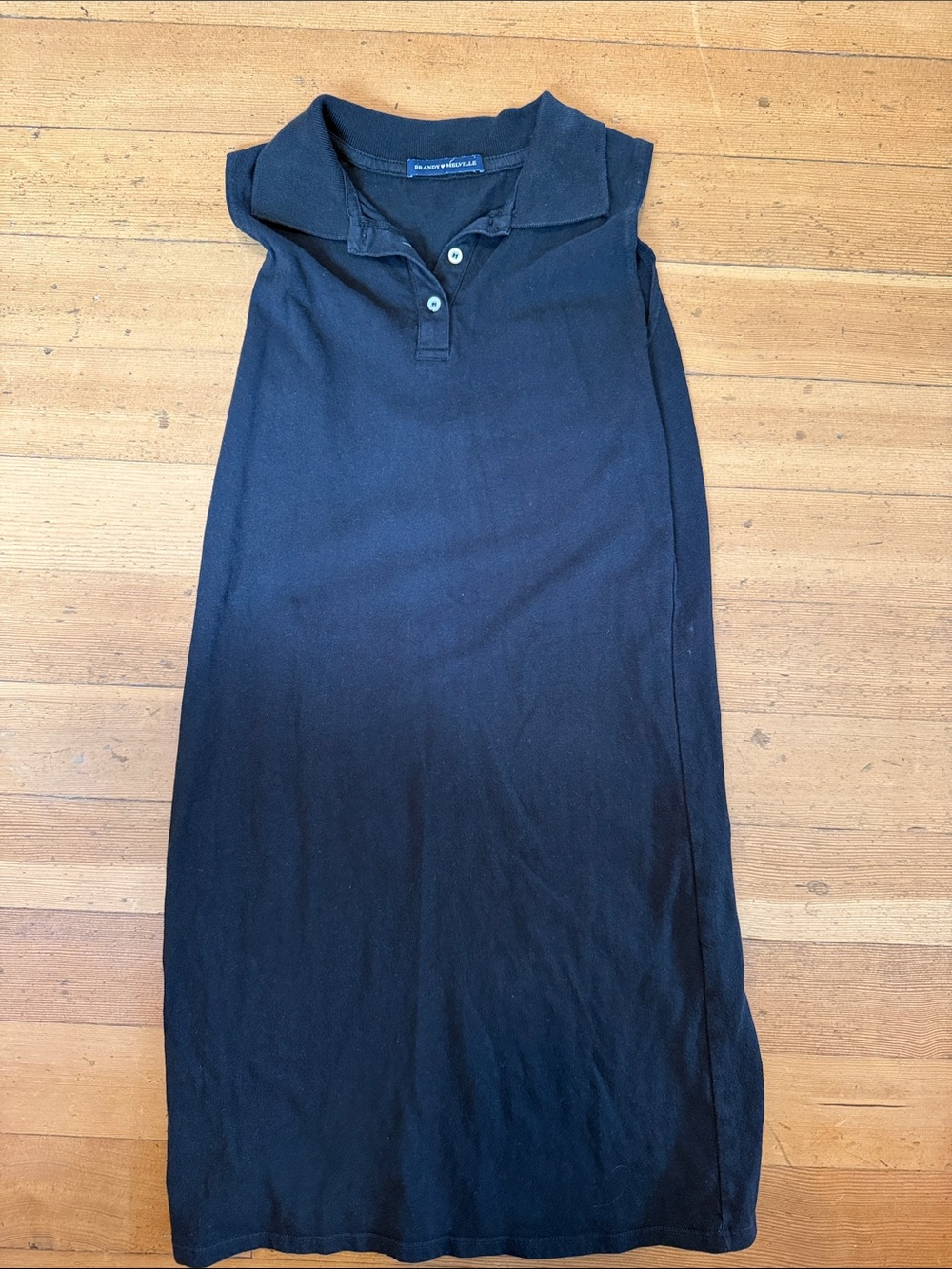Brandy Melville Black Sleeveless Polo Midi Dress